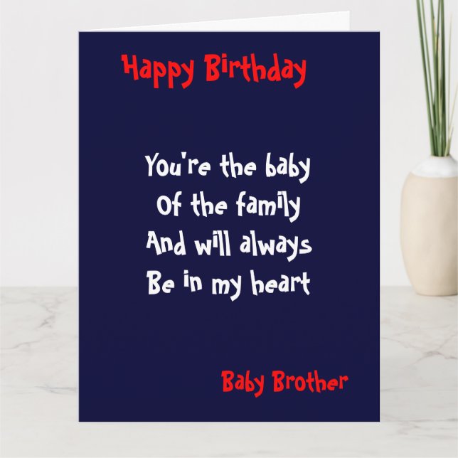 Baby Bruder Birthday Karte (Vorderseite)