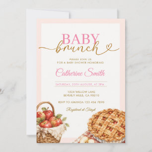 Baby Brunch Apfelkuchen Baby Shower Gingham Einladung