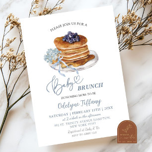 Baby Brunch Blue Hydrangea Babydusche Einladung
