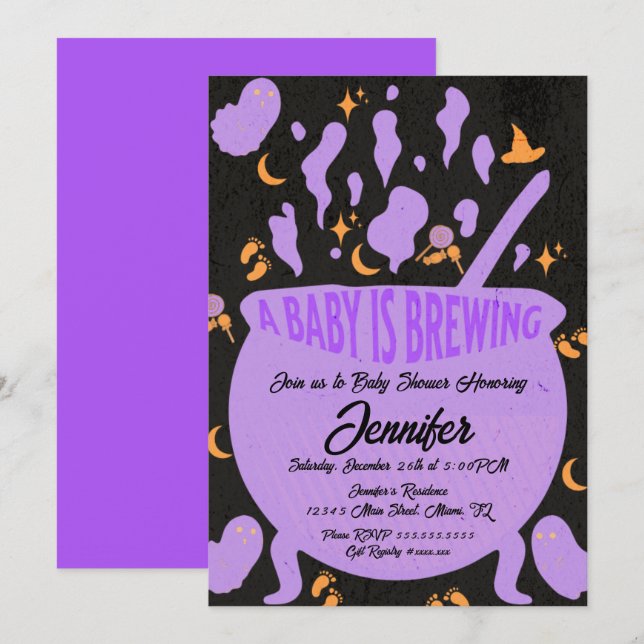 Baby brütet Groovy Retro Baby Dusche Einladung (Vorne/Hinten)