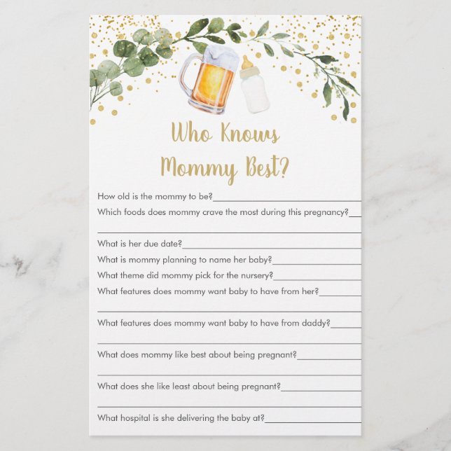 Baby brütet Grünpflanzen, die Mama das beste Spiel (Vorderseite)