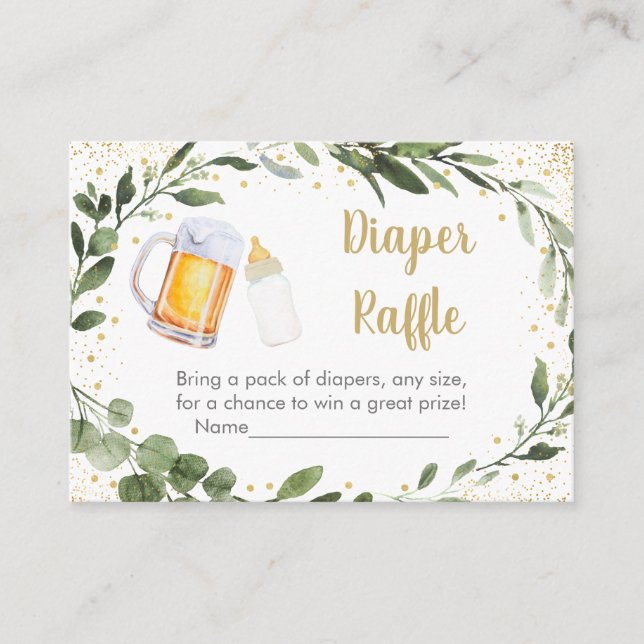 Baby brütet Grünpflanzen Windeln Raffle Cards Begleitkarte (Vorderseite)