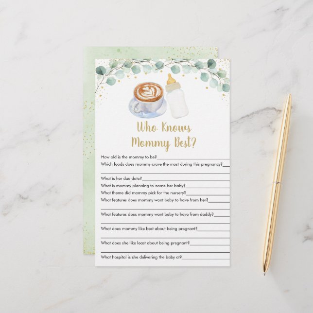 Baby brütet Kaffee, der das beste Spiel der Mama k (Vorderseite/Rückseite Beispiel)