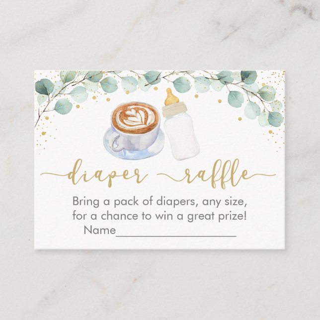 Baby brütet Kaffeegärten Diaper Raffle Begleitkarte (Vorderseite)