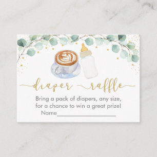 Baby brütet Kaffeegärten Diaper Raffle Begleitkarte