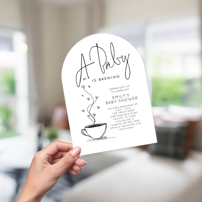 Baby brütet Minimalistische Coffee Baby Dusche Einladung (Von Creator hochgeladen)