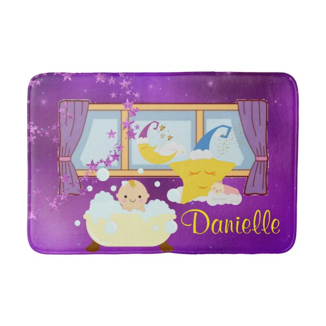 Baby Bubble Bath Lila Moon & Stars Badematte (Vorderseite)