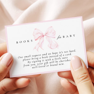 Baby-Bücher mit rosa Schleife für Baby-Karte zur B Begleitkarte