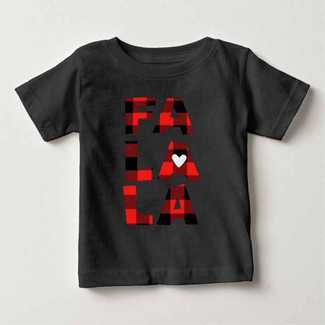 Baby Buffalo Kariertes Shirt Fa La Christmas T-Shi (Vorderseite)