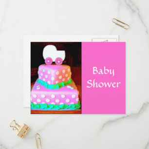 Baby Buggy Cake - Girl Einladungspostkarte