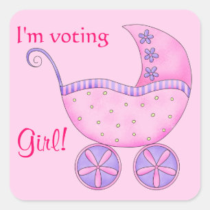 Baby-Buggy-decken wählenmädchen-Geschlecht Party Quadratischer Aufkleber
