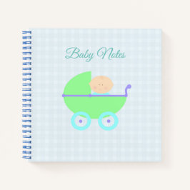 Baby-Buggy für Gingham-Notebook Notizbuch