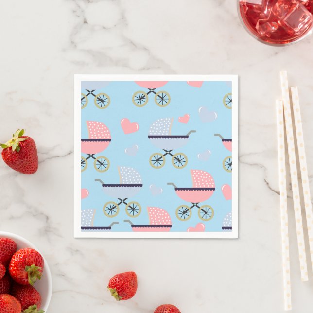 Baby Buggyen Pink/Blue Paper Napkin Baby Boy Serviette (Beispiel)
