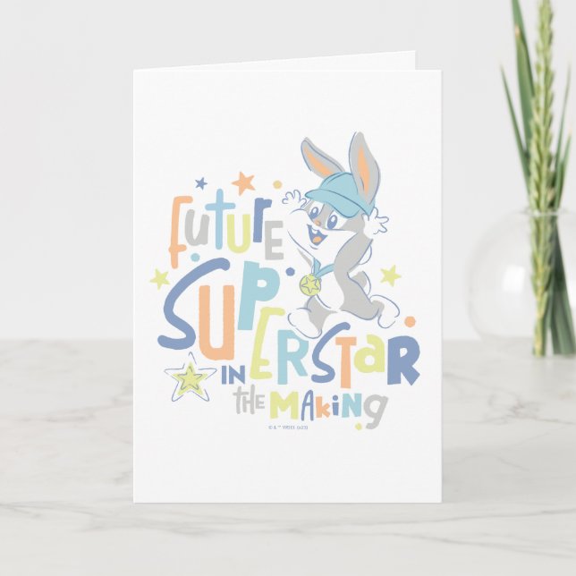 Baby BUGS BUNNY™ Future Superstar im Training Karte (Vorderseite)