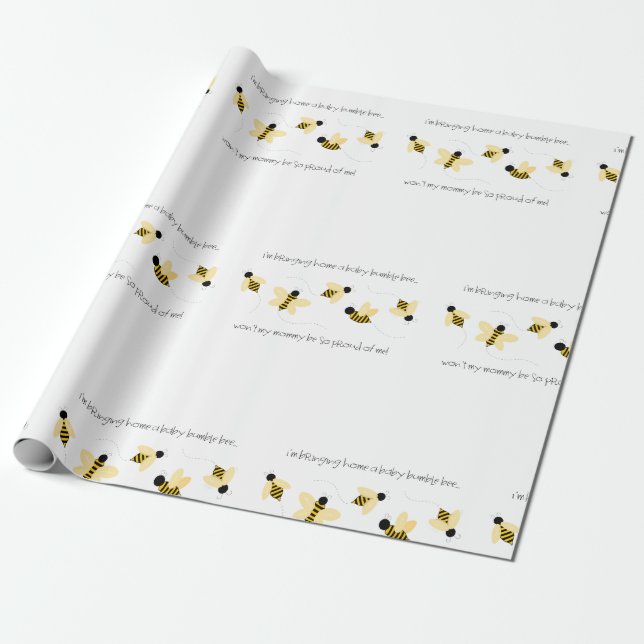 Baby Bumble Bee Geschenkpapier (Ungerollt)