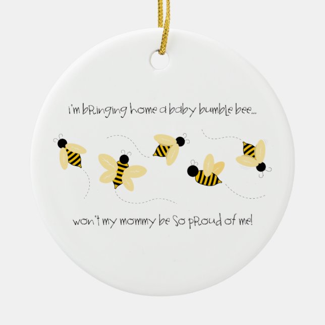 Baby Bumble Bee Keramik Ornament (Vorne)