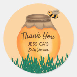 Baby Bumblebee Yellow Baby Dusche Vielen Dank Runder Aufkleber
