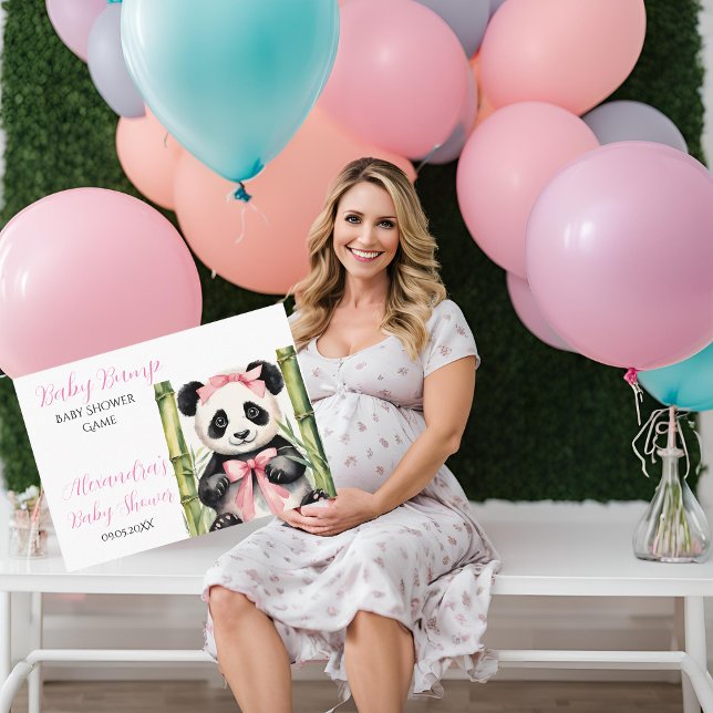 Baby Bump Game Panda Guess Mama Bauchgröße Begleitkarte (Von Creator hochgeladen)
