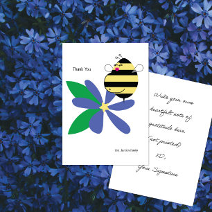 Baby Bump Mom Biene Blaue Blume Dankeskarte