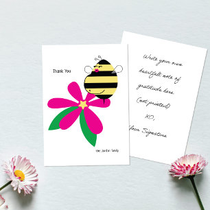 Baby Bump Mom Biene Rosa Blume Dankeskarte