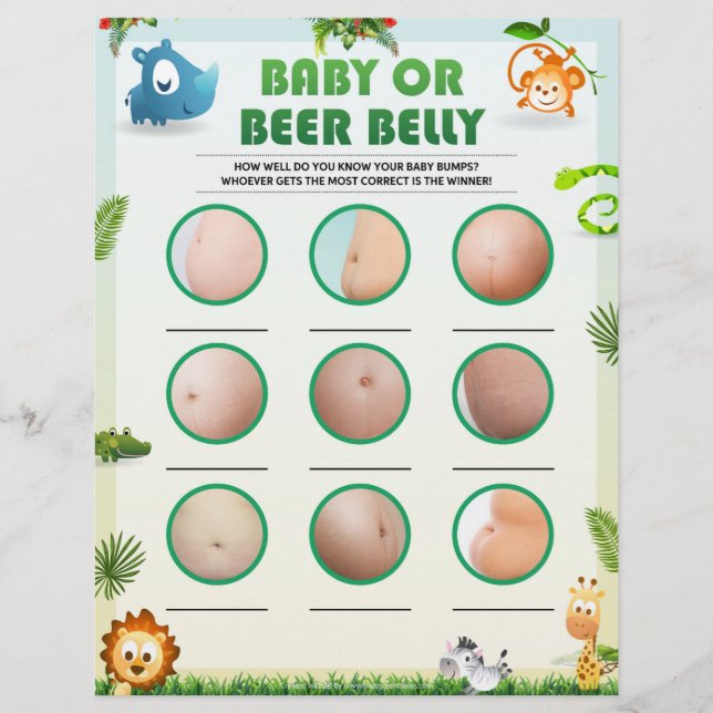 Baby-Bump oder Bierbauch [Tierthema] Briefbogen (Vorderseite)