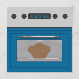 Baby Bun Rezept Einladung (blau)