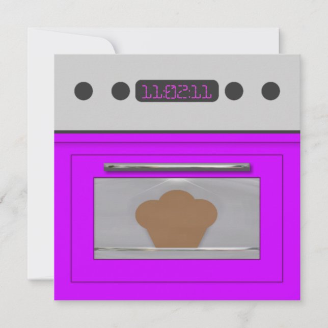 Baby Bun Rezept Einladung (lila) (Vorderseite)