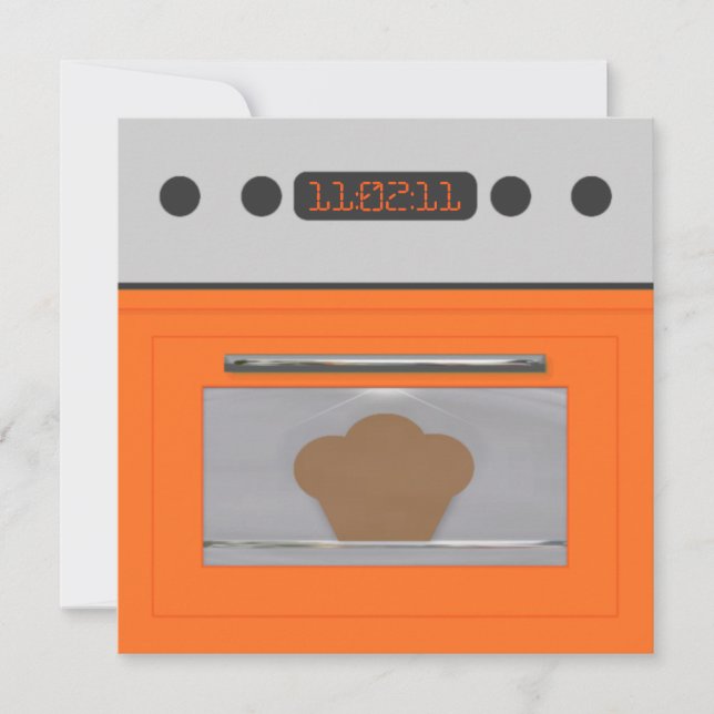 Baby Bun Rezept Einladung (orange eins) (Vorderseite)