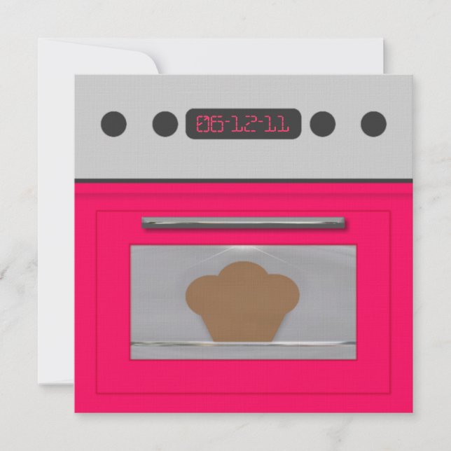 Baby Bun Rezept Einladung (pink) (Vorderseite)