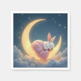 Baby Bunny auf einem Halbmond Serviette