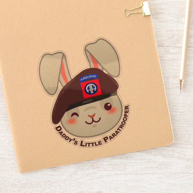 Baby Bunny "Daddy's Little Paratrooper" Aufkleber (Notizbuch)