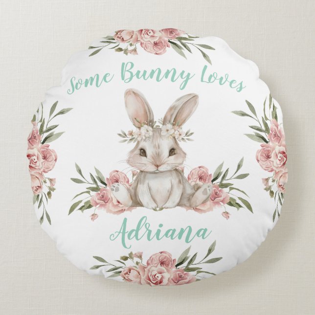 Baby Bunny einige sonnige Lieben Sie Rundes Kissen (Vorderseite)