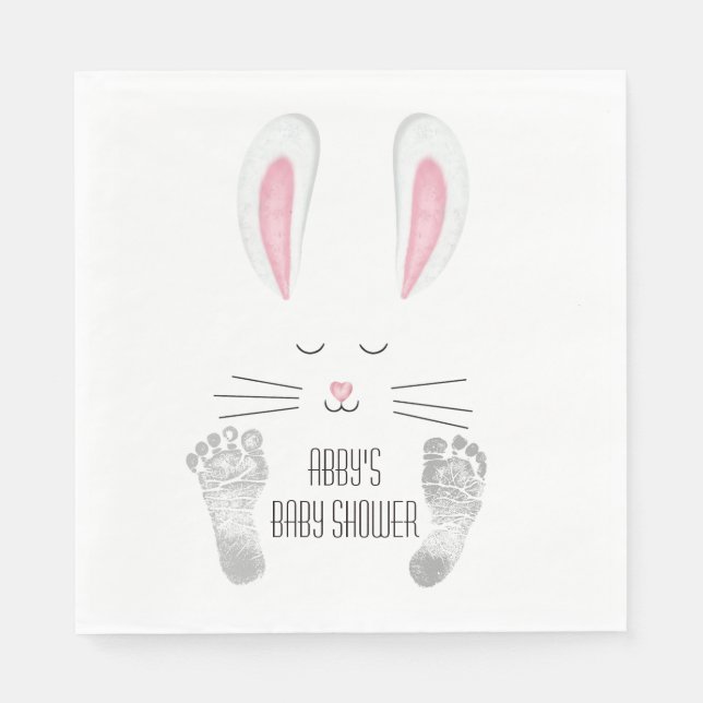 Baby Bunny Footprints Baby Dusche Serviette (Vorderseite)