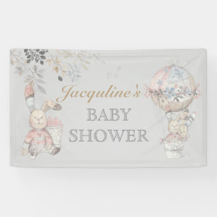 Baby Bunny geschlechtsneutrale Heißluftballon Banner
