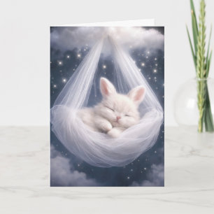 Baby-Bunny hängt in einer Tüll-Hängematte Karte