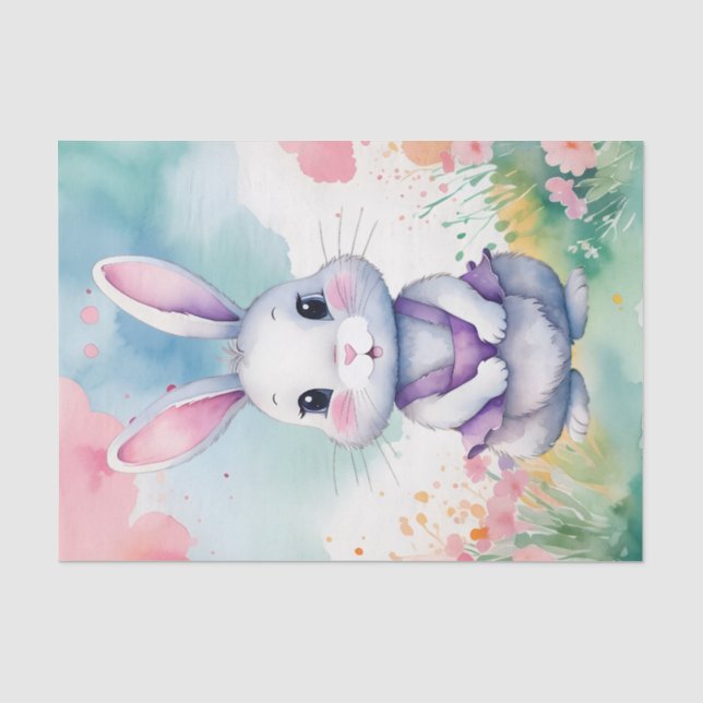 Baby Bunny im Frühjahr Seidenpapier (Vorderseite)