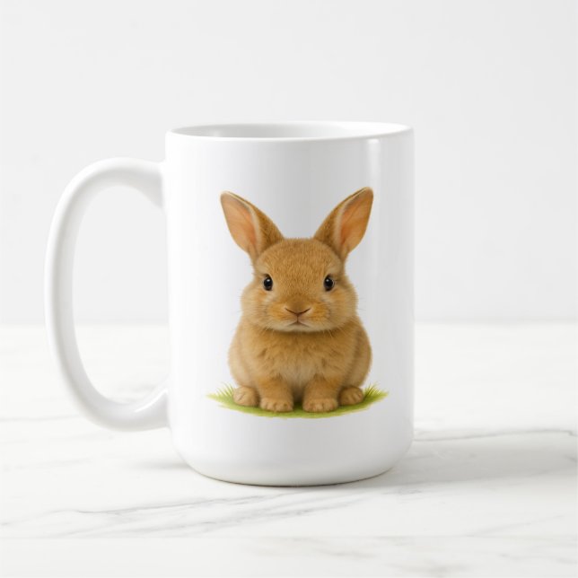 Baby Bunny im Gras Kaffeetasse (Links)