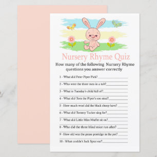 Baby Bunny Kinderzimmer Rhyme Quiz Kinderduschensp
