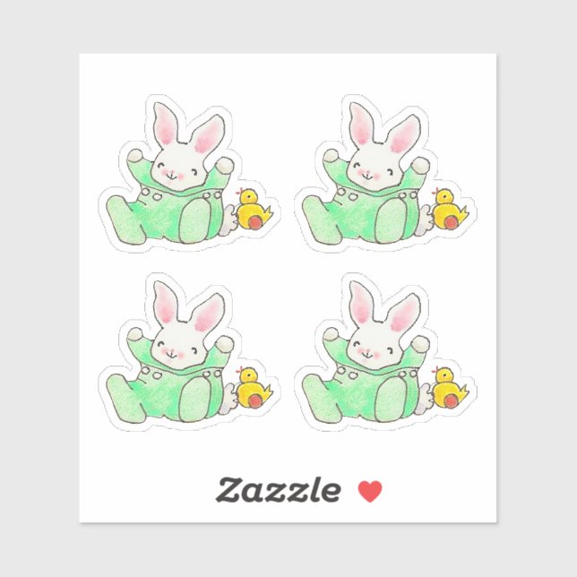 Baby Bunny mit Kick Sticker (Blatt)