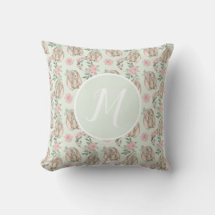 Baby Bunny Monogramm-Wurfkissen Kissen