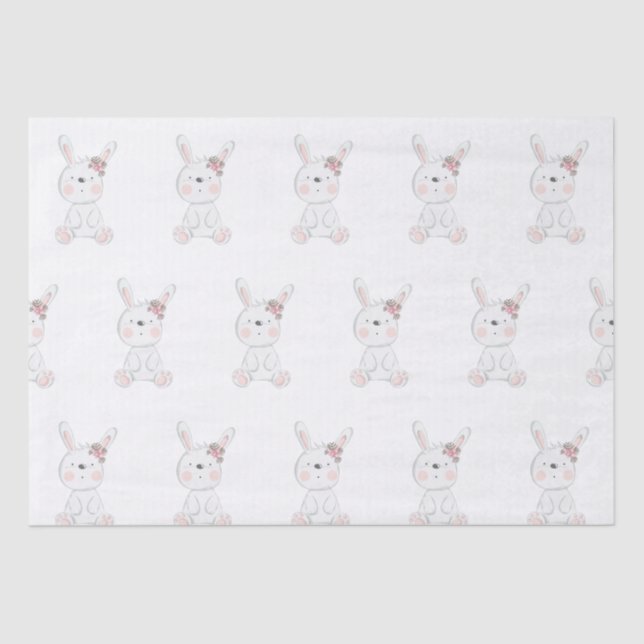 Baby Bunny Pattern Baby Dusche Seidenpapier (Vorderseite)