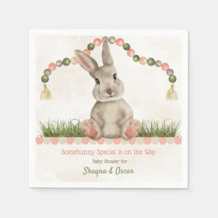 Baby Bunny Peach Elfenbein Salbei Papier Serviette