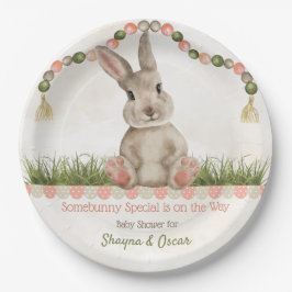 Baby Bunny Peach Ivory Sage Pappteller