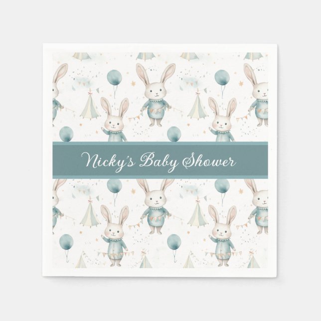 Baby Bunny Personalisiert Baby Dusche Serviette (Vorderseite)