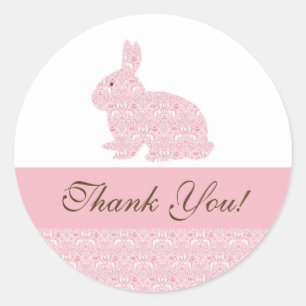 Baby Bunny Rabbit Babyaufkleber Vielen Dank Runder Aufkleber