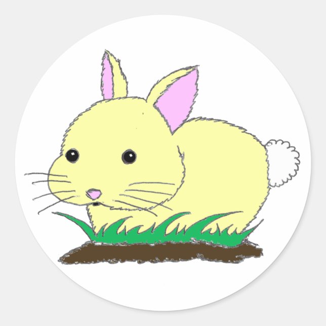 Baby Bunny Rabbit Runder Aufkleber (Vorderseite)