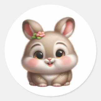 Baby Bunny Runder Aufkleber