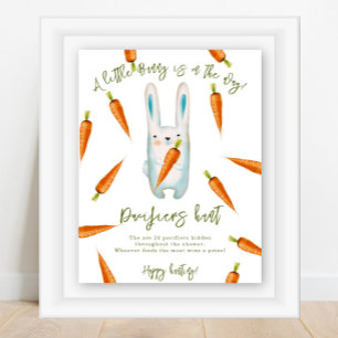 Baby Bunny - Schnuller Jagd Spiel Baby Shower Poster