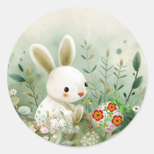 BABY BUNNY UND EASTER EGG RUNDER AUFKLEBER