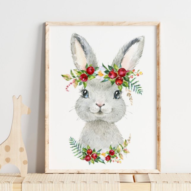 Baby Bunny Woodland Animal Kinderzimmer | Niedlich Poster (Von Creator hochgeladen)